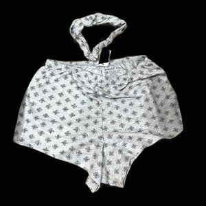 Gray with Black Starburst Shorts and Headband PJ Set